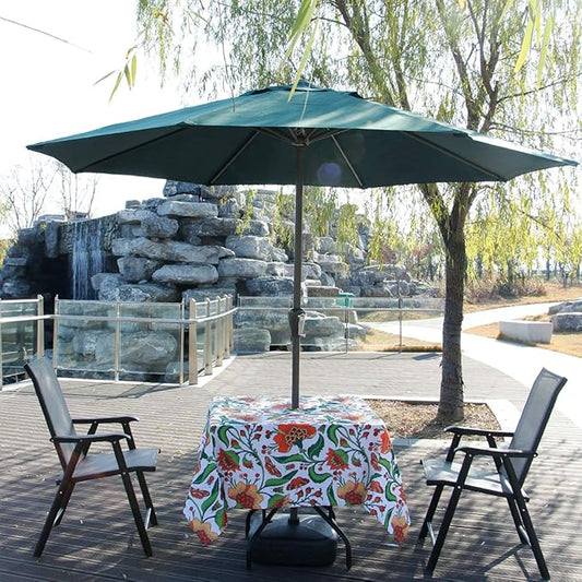 EHouseHome Outdoor Indoor 60inch SquareTablecloth with Umbrella Hole and Zipper, Waterproof Zippered Patio Table Cloths, Spring/Summer Table Covers for Backyard Circular Table/BBQs/Picnic