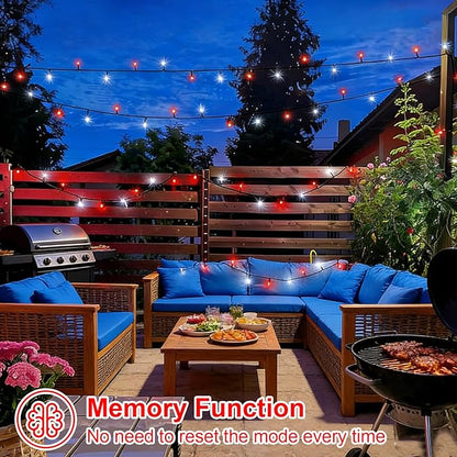 QITONG 165ft 500 LED Red and White Christmas Lights Outdoor, Christmas String Lights with Green Wire, 8 Modes Twinkle Tree Lights Plug in