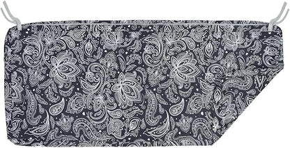 NettyPro Patio Bench Swing Loveseat Cushion Covers, Water Resistant UV Protection Outdoor Furniture Cushion Slipcovers with Zipper, Slate Grey Paisley, 48 x 18 x 3 Inch
