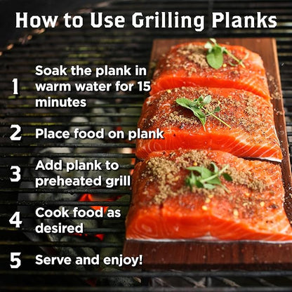 Wildwood Grilling Bulk 50-Pack 5" x 7" Western Cedar Grilling Planks Perfect Quantity for Restaurants, Chefs, and Deli's - Great for Adding Flavor and for Presentation - USA-Made and Sourced