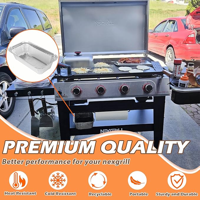 Aluminum Grease Cup Liners Replacement Part for Nexgrill Daytona 36 in./30 in. Grill Parts, Drip Pan Liners for Nexgrill Daytona 720-1057 720-1115 720-1058 720-1116 Gas Griddle Accessories, 25 Packs