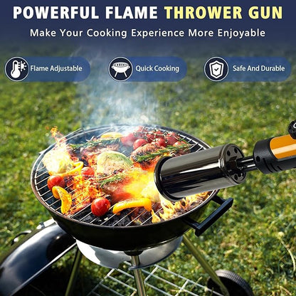 ARTFLAMM Powerful Propane Torch Gun, Flamethrower with Turbo Mode, Charcoal Torch Lighter with Safety Lock, Kitchen Blow Torch for Cooking, BBQ, Searing Steak, Grill(Tank Not Included)