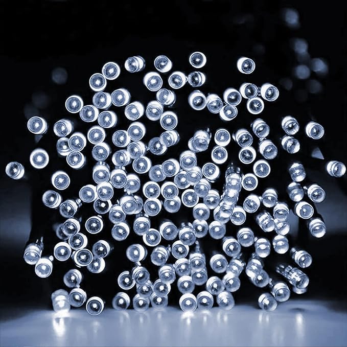 Dazzle Bright 300 LED Christmas String Lights, 100 FT Connectable Waterproof String Lights Green Wire with 8 Modes, Christmas Decorations for Indoor Outdoor Xmas Party Yard Garden (White) (Pack of 2)