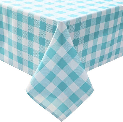 Waterproof Checkered Tablecloth Fabric - Rectangle 58x84 Inch Classic Gingham Buffalo Plaid Table Cloth for Indoor/Outdoor Use - Washable Table Cover for Kitchen, BBQs, and Parties