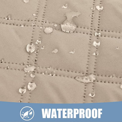 Smiry Waterproof Reversible Pet Couch Covers for Dogs | Pet Friendly, Soft Fabric, Washable Sofa Furniture Protector for Dogs Cat Kids, Checkered (40"x80", Taupe/Taupe)