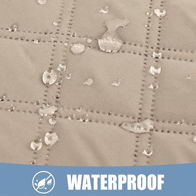 Smiry Waterproof Reversible Pet Couch Covers for Dogs | Pet Friendly, Soft Fabric, Washable Sofa Furniture Protector for Dogs Cat Kids, Checkered (30"x53", Taupe/Beige)