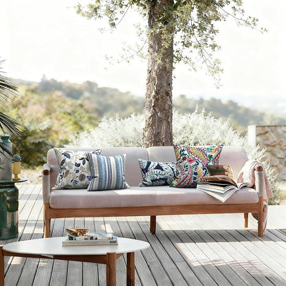 LVTXIII 2 Pack Outdoor Pillow Covers ONLY 18x18 Inch, Water-Repellent Square Decorative Cushion Covers for Patio Furniture, Garden, Sofa, Breeze Leaves Beige