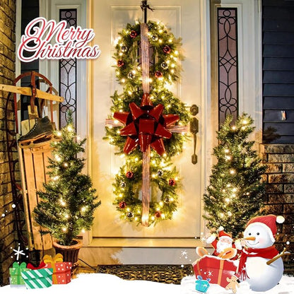 JMEXSUSS 33ft 100 LED Warm White Christmas Lights Outdoor, Battery Power String Lights Waterproof, Twinkle Fairy Mini Lights with 8 Modes Remote Indoor (Pack of 2)