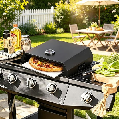 Pizza oven for grill: blackstone pizza oven with Iron baffle, Grill top Pizza grill Built-in Thermometer suitable for Crispy Backyard Homemade Pizza
