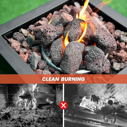 onlyfire Red Lava Rock 10 Pounds Volcanic Lava Stones for Indoor Outdoor Fire Pits Fireplaces Gas Logs and Landscaping, 2.75-5 Inch