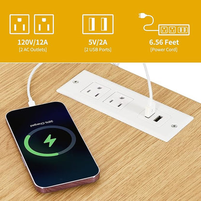 DWVO 3 PCS Kitchen Island with Drop Leaf, Mobile Storage Island with Seating, Rolling Dinning Table Set with 2 Bar Stools & Power Outlet, Bar Kitchen Cart on Wheels, Footrest & Spice Rack, White Oak