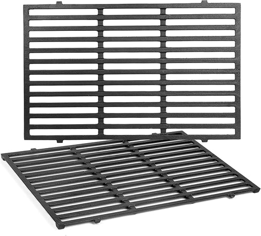 7638 Cast Iron Grill Grates, Compatible with Weber Spirit 300 Series (2007–2017 Front Control) & Spirit II 300 GS4 (2018+), Fits E-310, E-330, S-330, 17.5" x 11.9", 2-Pack