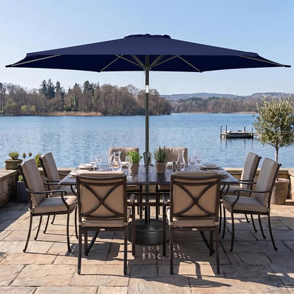 10 ft Patio Umbrella Outdoor with Push Button Tilt, Navy Blue | UV Protection, Waterproof, Large Porch Deck Umbrella for Pool, Table, Garden, Backyard, Provides Shade