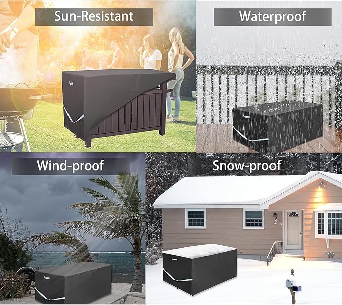 Outdoor Prep Table Cover-55" x 24" x 32" Heavy Duty Waterproof Grill Cover Compatible with Keter Unity Portable Table,Patio Kitchen Prep/Work Table,UV Resistance Grill Cart Serving Bar Cabinet Cover ﻿