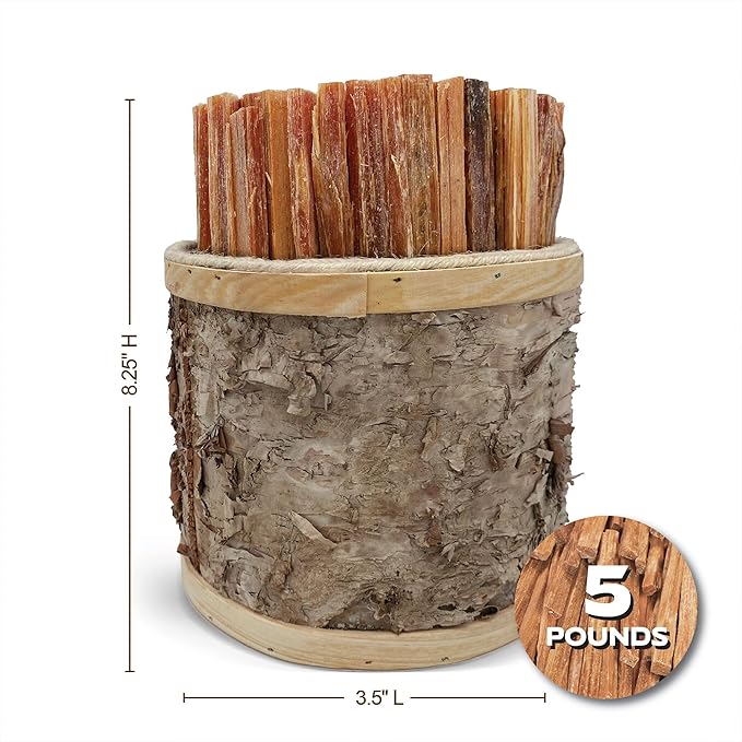 All-Natural Pine Wood Fatwood Firestarter for Fireplace, Chimeneas, Grill or Pellet and Wood Stoves, 5-Pound Birch Bucket