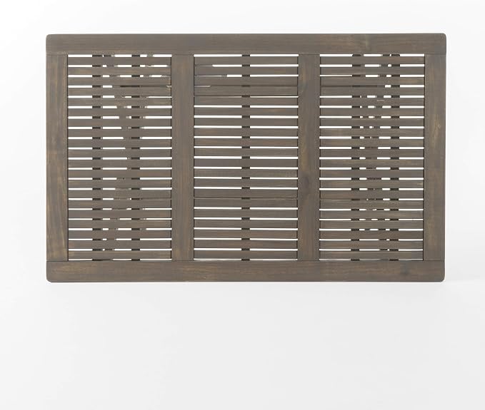Christopher Knight Home Positano Outdoor Acacia Wood Foldable Dining Table, Grey Finish