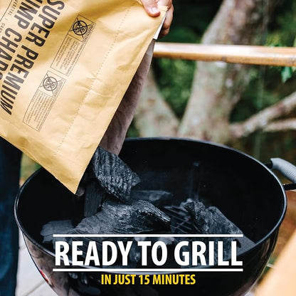 FOGO Premium Hardwood Lump Charcoal, Natural, Large Sized Lump Charcoal for Grilling and Smoking, Restaurant Quality, 17.6 Pound Bag, 2-Pack