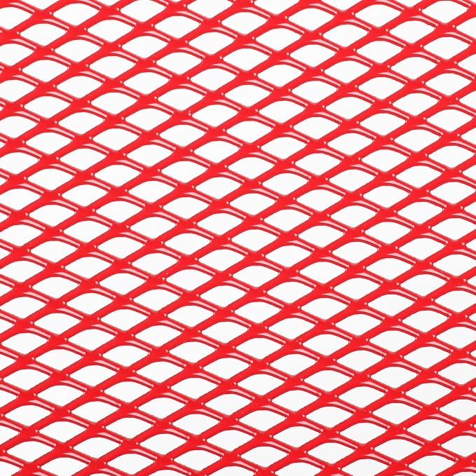 AggAuto Universal 40"x13" Car Grill Mesh 4x8mm Rhombic Hole Red | Aluminum Alloy Automotive Grille Insert Bumper, One of the Most Multifunctional Shape Grids 100x33cm