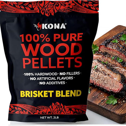 Kona Brisket Blend Smoker Pellets, Intended for Ninja Woodfire Outdoor Grill, 2 lb Resealable Bag