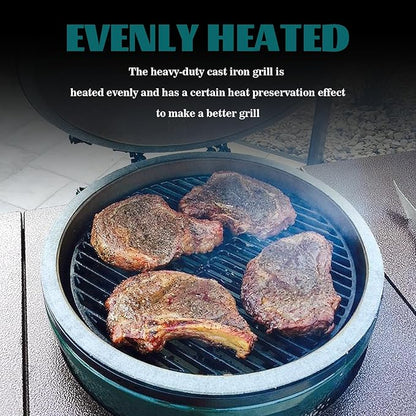 Cast Iron Cooking Grids Grates Compatible with Small and Mini-max Big Green Egg Charcoal Grill Round Grill Grate(13"-Fit Small/Mini-max)