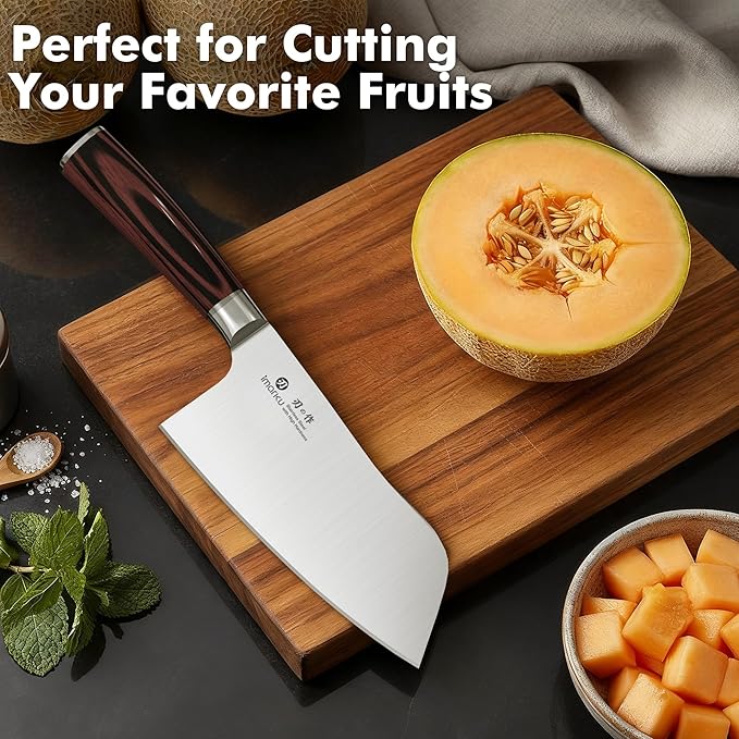 imarku 7 Inch Meat Cleaver Knife,Japanese SUS440A High Carbon Stainless Steel Butcher Knife with Ergonomic Handle,Ultra Sharp Vegetable Kitchen Knife for Home,Fathers Day