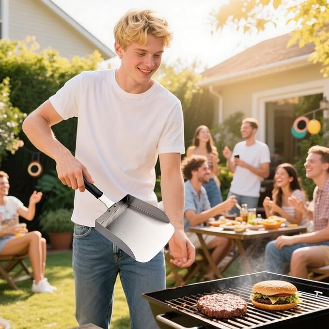 Professional Stainless Steel BBQ Spatula, 15.35 x 7.72 x 7.36 Inch, Detachable Grill Turner with Long Handle, Duty for Outdoor Grilling，food transfer spatula, detachable, easy to clean