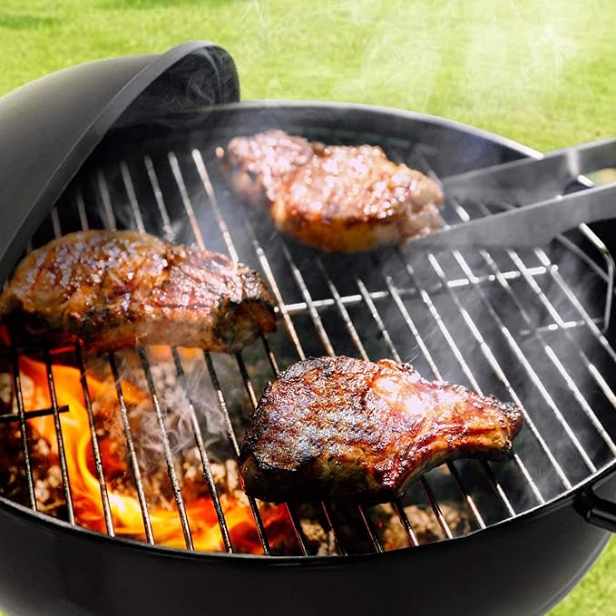 22 Inch Portable Charcoal Grill – Heavy-Duty Round BBQ Grill with Thickened Grilling Bowl, Sturdy with 4 Legs & Wheels for Small Outdoor Barbecue, Camping, Travel, Tailgating & Backyard Cooking