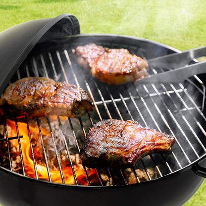 22 Inch Portable Charcoal Grill – Heavy-Duty Round BBQ Grill with Thickened Grilling Bowl, Sturdy with 4 Legs & Wheels for Small Outdoor Barbecue, Camping, Travel, Tailgating & Backyard Cooking