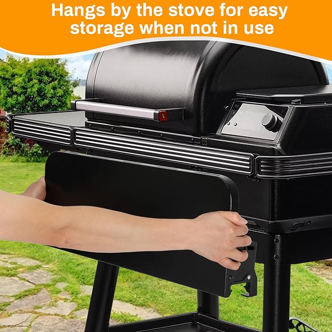 Small Pop-Lock Front Rack for Traeger P.A.L. Series,(26.25" x 10"), Universal Heavy-Duty Steel Grill Shelf, Fit for Traeger Woodridge Pro Accessory
