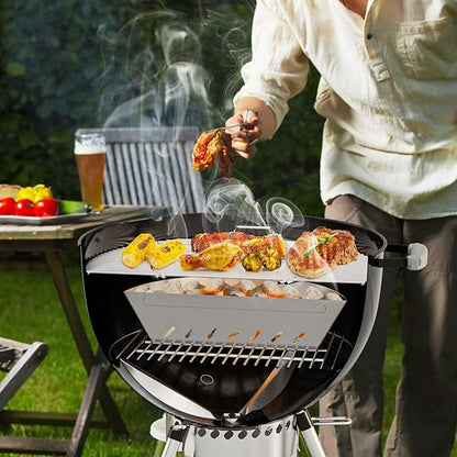 onlyfire Half-Moon Charcoal Ash Basket for Weber 22" & 26" Kettle Grills - Heavy Duty Stainless Steel Charcoal Holder for Two-Zone Cooking & Indirect Grilling