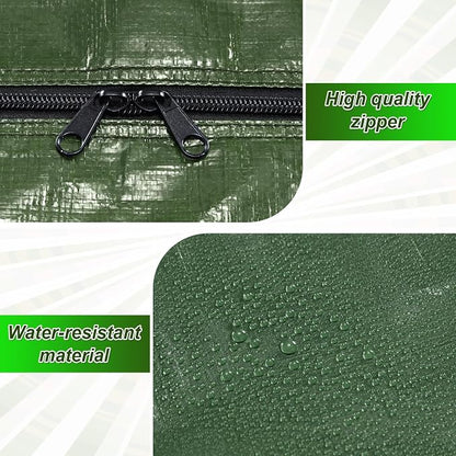 6 Pcs 66 Gallon Extra Large Moving Bags Heavy Duty Storage Bag with Strong Zipper Handle Foldable XXL Jumbo Storage Tote Packing Moving Box for College Dorm Travel Cloth Duffle (Army Green)