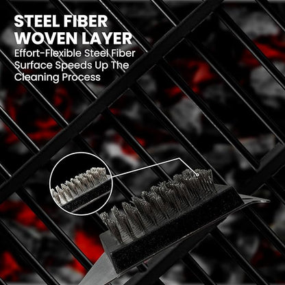 Wire Grill Brush & Scraper Replacement Head – Bristle Refill for BBQ Cleaning – Safe No Scratch Grill Cleaner– Heavy-Duty Barbecue Tool – Pack of 1