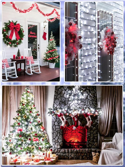 Extendable Christmas String Lights Indoor Outdoor 75.8FT 200 LED Cool White