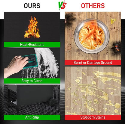 48 ×30 inch Under Grill mat, Double-Side Fireproof & Heat-resistant Outdoor Grill Mat, Protective Mat for Patio, Courtyard, Tabletop, Outerdoor BBQ Fire Pit Fireplace Mat