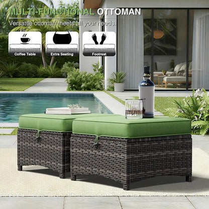 Joyside Outdoor Patio Couch Set, Outdoor Wicker Sofa with High Back, Deep Seating, Wide Armrest, Thickened Cushions, Patio Sofa for Deck, Porch Use