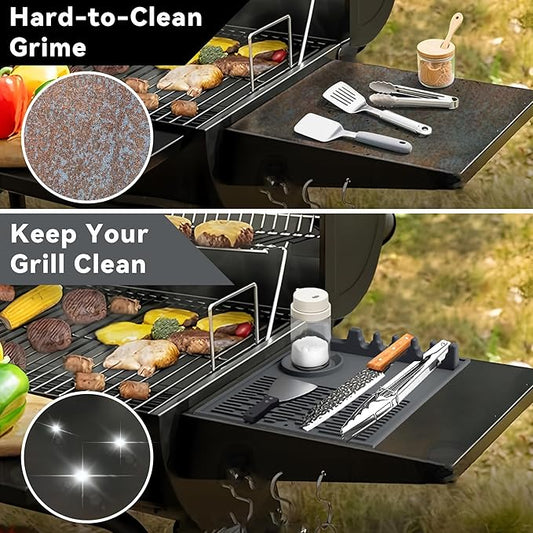 Silicone Grill Mats Compatible with Blackstone Grill, Silicone Grill Mat for Outdoor Kitchen Countertop, Griddle Mats BBQ Grill Accessories, Side Shelf Mats Grill Pad for Blackstone Griddles