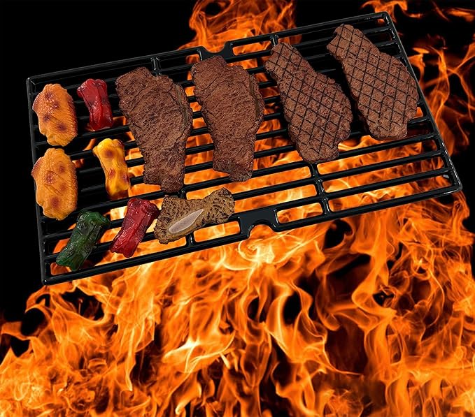 Parts DC121 16 7/8" Polished Porcelain Coated Cast Iron Grill Grates Replacement for Charbroil 463432215, 463436213, 463436214, 463436215, 463441312, 463441514, Thermos 461442114 Grills