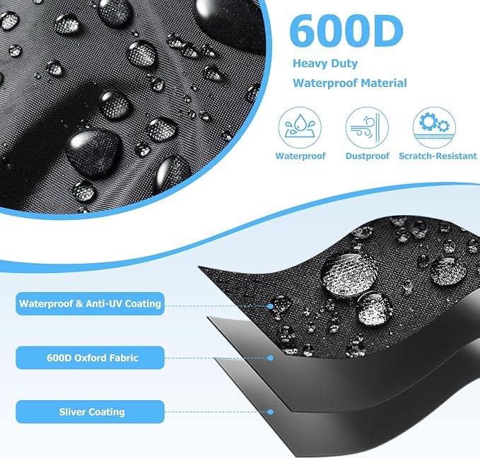 Mini Fridge Cover for Outside Small Beverage Refrigerator,18"Wx20"Dx31"H | Heavy Duty 600D,100% Waterproof,Dustproof,For Outdoor 3.2 Cu Ft Mini Wine Beer Drink Fridge,Black