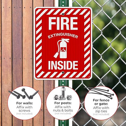 Fire Extinguisher Inside Sign, Fire Safety Sign, 24x30 Inches, 3M EGP Reflective .080 Aluminum, Fade Resistant, Indoor/Outdoor Use, Made in USA