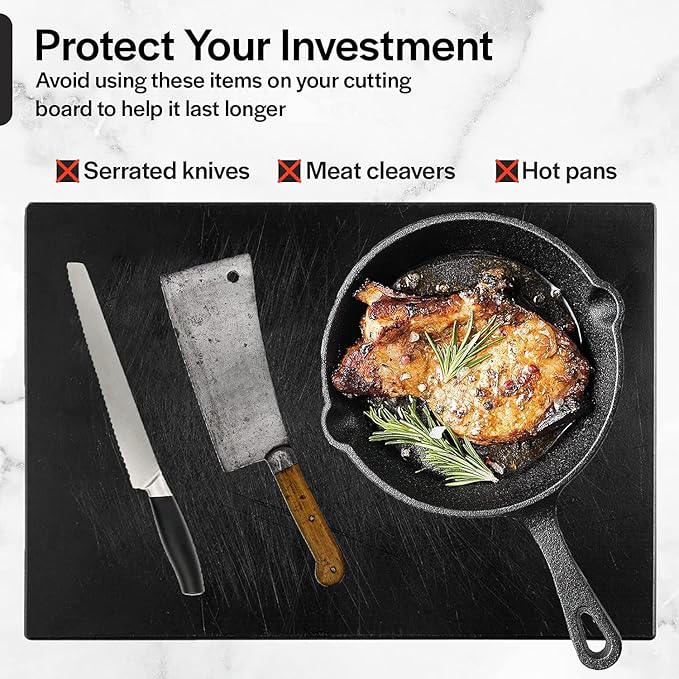 Thirteen Chefs Large 18 x 12 Black Plastic Cutting Board - 1/2" Thick HDPE for Restaurants and Professional Kitchens, NSF