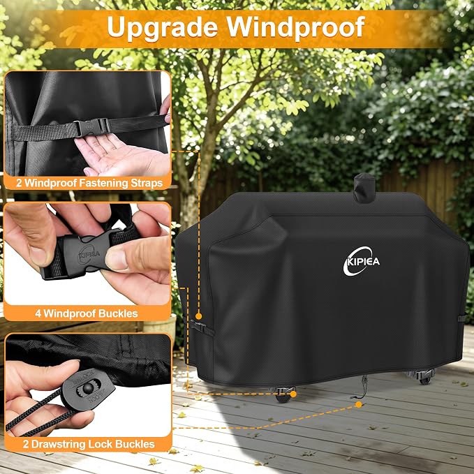 Grill Cover for Pit Boss Memphis, 600D Waterproof Smoker Cover | Heavy Duty, UV Resistant, No Tear, No Fading. for Pit Boss PBMEMU1, PBMEMU2 and for Smoke Hollow 4-in-1 Combo Grill