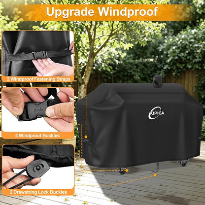 Grill Cover for Pit Boss Memphis, 600D Waterproof Smoker Cover | Heavy Duty, UV Resistant, No Tear, No Fading. for Pit Boss PBMEMU1, PBMEMU2 and for Smoke Hollow 4-in-1 Combo Grill