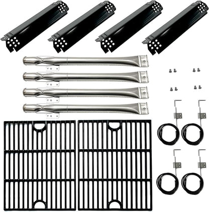 Kit DG281 4PK Replacement for Home Depot Nexgrill 720-0830H, 5 Burner 720-0888 720-0888N 720-0888S Gas Grill, 4pk Grill Burner, Heat Plate, igniters, Cooking Grates Parts 13.25 x 17" each