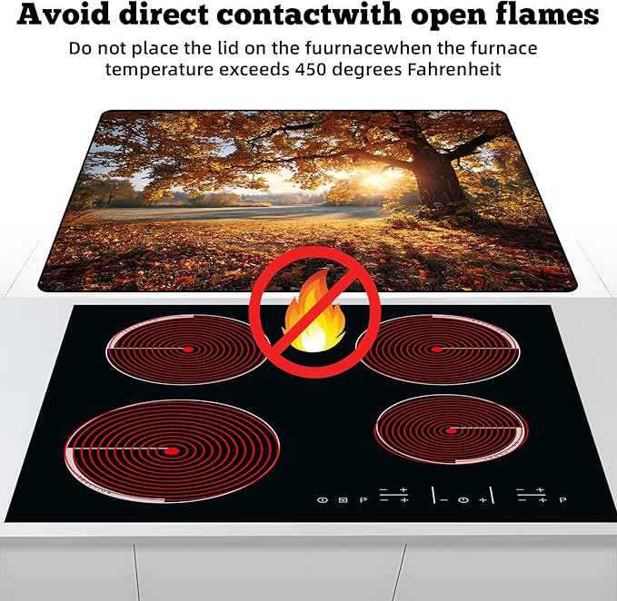 Multi-Design Stove Cover for Glass/Electric Stoves - 3-in-1 Heat-Resistant Protector Mat, Non-Slip Drying Rack 28"x20"
