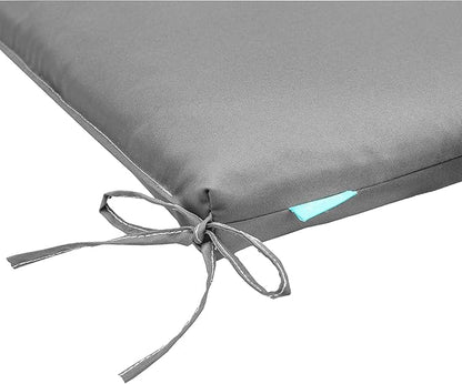 QILLOWAY Outdoor Indoor Chair Pads,Seat Cushions, Square Foam Dining Chair Patio Cushion Set of 4, All Weather, 17" Lx17 Wx3 D (Light Grey)