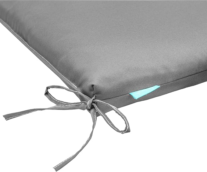 QILLOWAY Outdoor Indoor Seat Cushions, Square Foam Dining Chair Pads,All Weather, 17"x17"x3",2 Count (Light Grey)