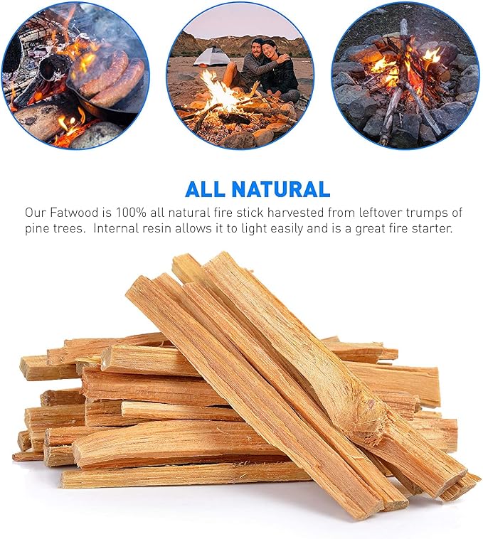 EasyGoProducts Approx. 120 Eco-Stix Fatwood Fire Starter Kindling Firewood Sticks 100% Organic Firestarter for Wood Stoves, Fireplaces, Campfires, Bonfires, Year Round, 10 Pounds
