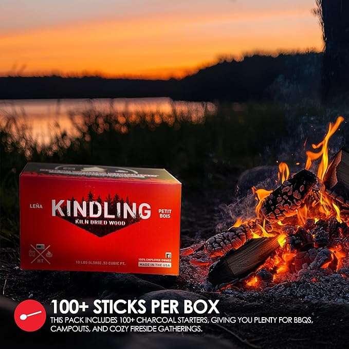 10lbs Kindling Wood - Fire Starters for Campfires - 100% Natural Firestarter for Firewood - 100+ Camping Fire Starter Sticks