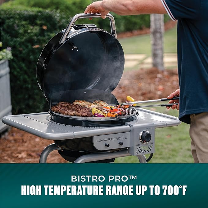 Charbroil Bistro Pro Gas Grill for Small Spaces and Patios, Black - 25302161