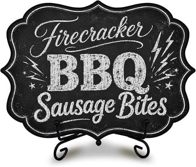 Wooden Food Sign with Metal Stand, Patriotic Hot Dog Buffet Decor for BBQ Party, Food Truck, Restaurant Counter, 5 x 7 Inch Independence Day Tabletop Display - A06